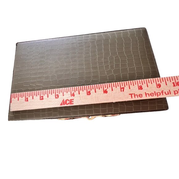 S/2 Vegan Crocodile Decorative Boxes GREEN GOLD EQUESTRIAN Jewelry Storage - Picture 5 of 16